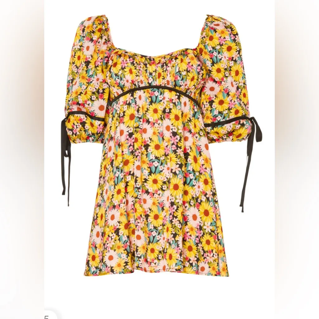 For Love & Lemons Sylvia Puff Sleeve Mini Dress Size S flower print multicolor - Image 9