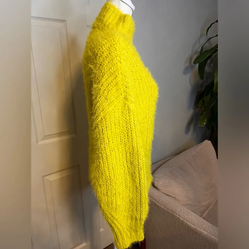 Express fluffy neon sweater size small - Image 9