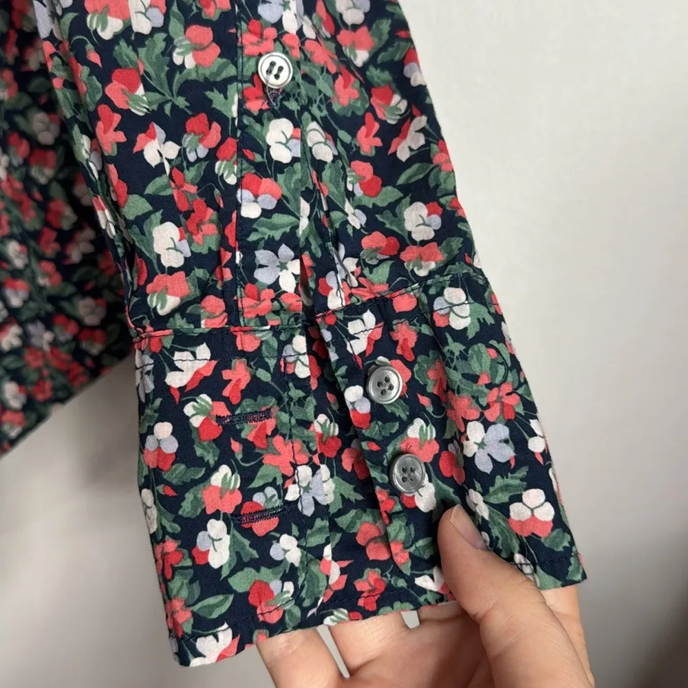 J. Crew Sarah Liberty floral fabric button down shirt slim  Size 2 - Image 6