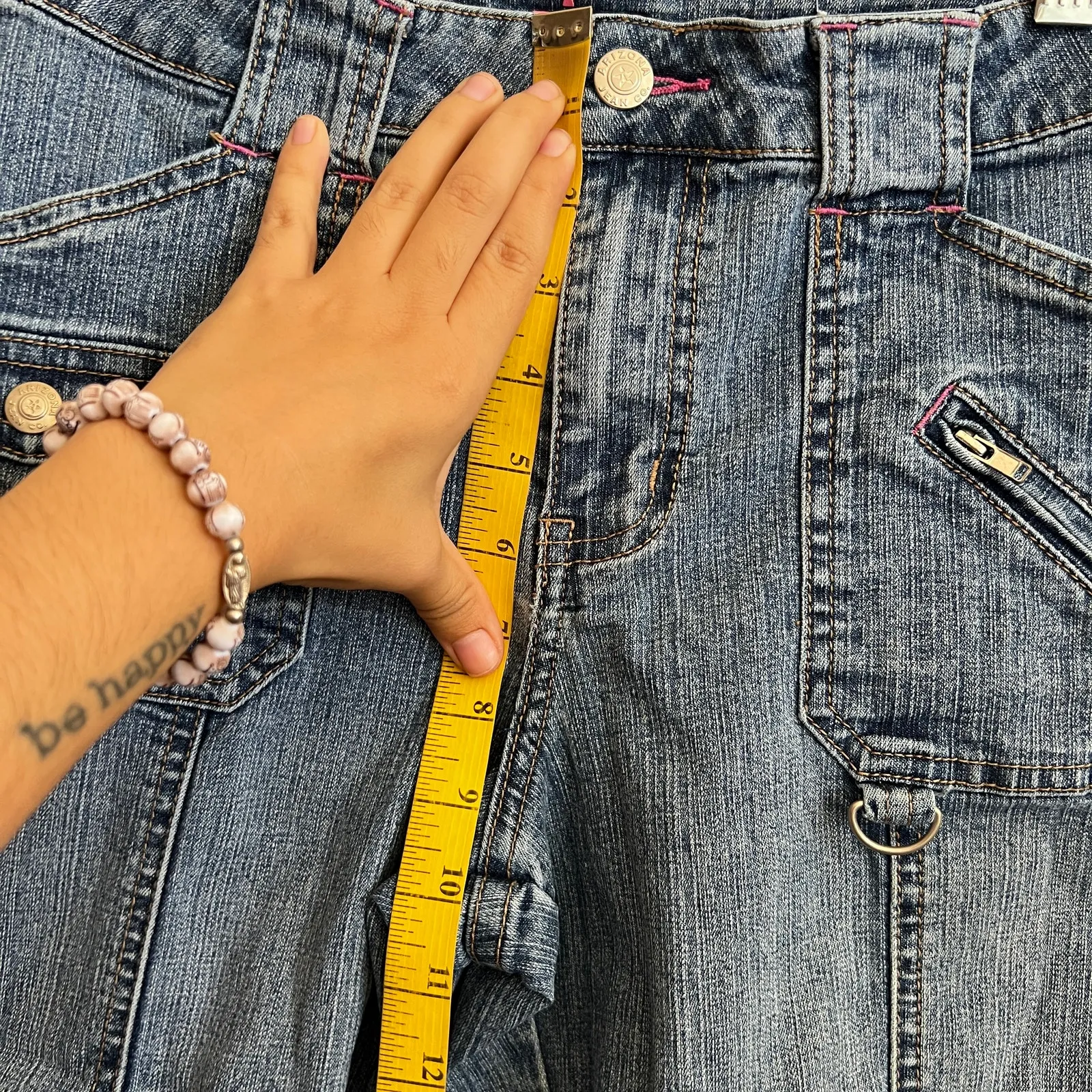 Vintage Arizona Denim Capri Jeans Y2K‎ 2000s Streetwear Medium - Image 5