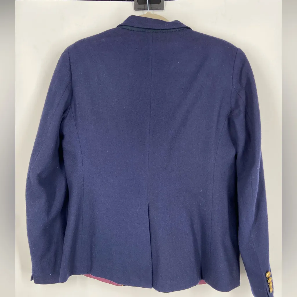 Point of View Women’s 3 button Wool Blazer, Navy, Vintage, short‎ waist,Size 12 Blue - Image 2