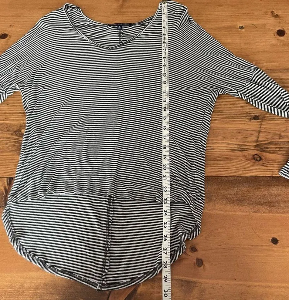 Black & White Striped Long sleeve Top By One Clothing - Image 6