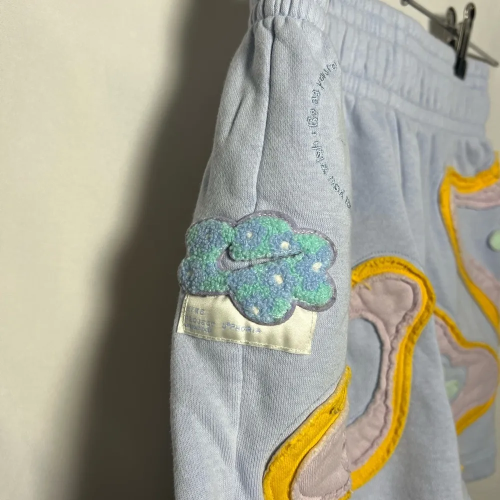 Nike Project Uphoria Women’s Fleece Blue Purple Embroidered Shorts - Image 6