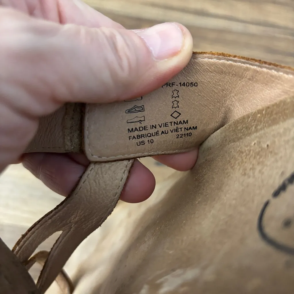 Taos Lola Adjustable Instep Footbed Leather Sandals Women’s Tan Size 10 - Image 7