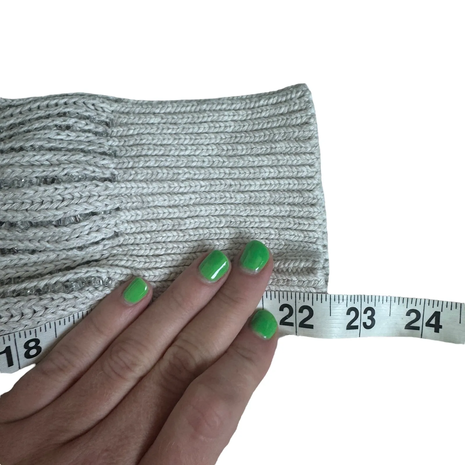 All Saints Lovisa Jumper Sweater Hand Embellished Beaded Oyster Stone Grey - Image 11