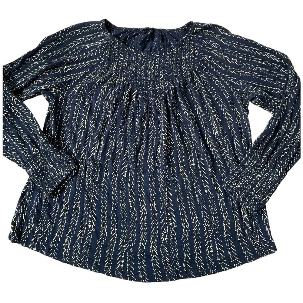 Lucky Brand Blue Dotted Shirt Women Top Size Large | 14-25 - Image 3