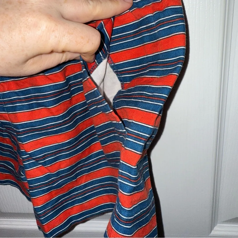 Source Unknown High Waist Red and Blue Shorts Size 2 - Image 3