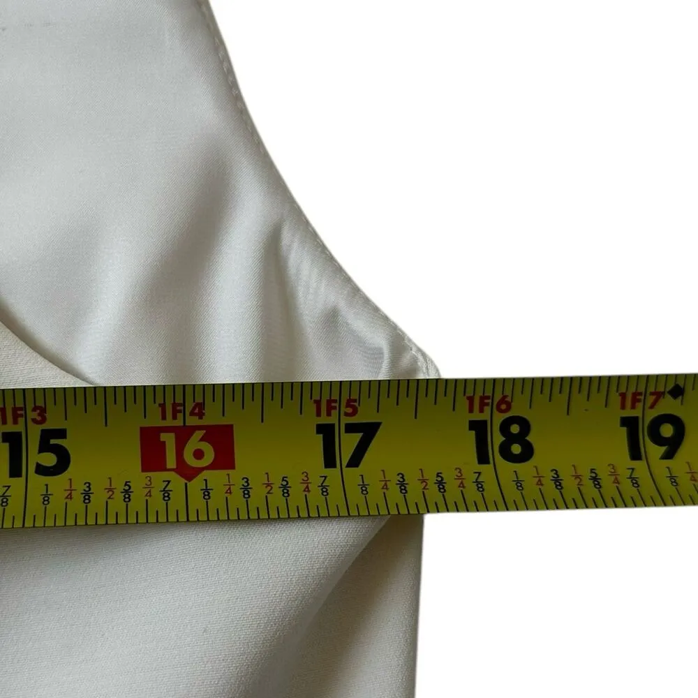 White House Black Market Ivory Lined Vest Blazer Women Size 8 | 43-30 - Image 7