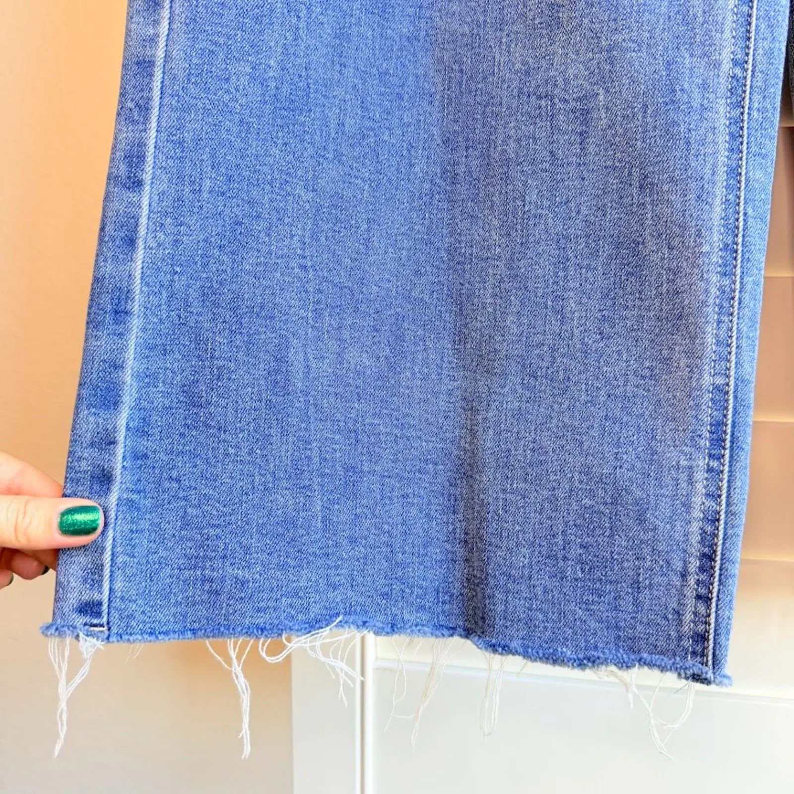 OAT New York High Rise Wide Leg Jeans with Patch Pockets in Blue size 10/30 NWOT - Image 10