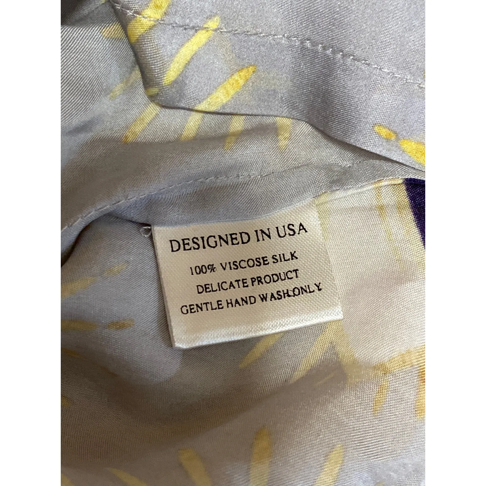 Kyle x Shahida 100% Silk Evil Eye Collared Half Sleeve Button Down Shirt Top L Gray Size L - Image 4