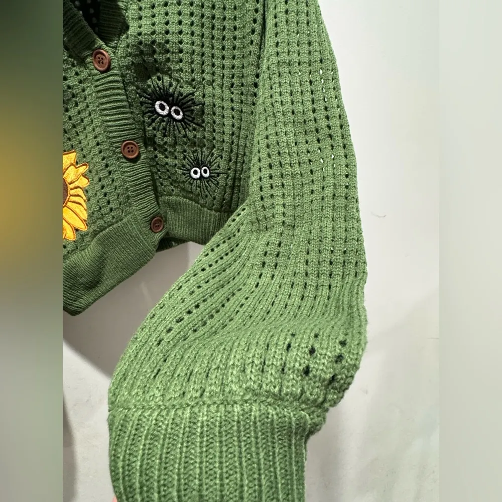 Studio Ghibli My Neighbor Totoro Spring Sunflower Green Crop Cardigan - Image 7