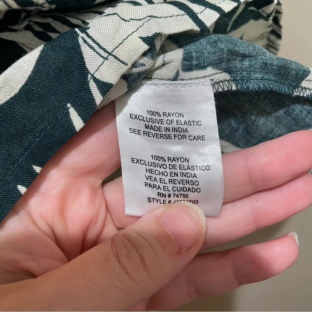 Patrons Of Peace Fern Print Smocked Halter Peplum Top Green White Women’s Large - Image 10