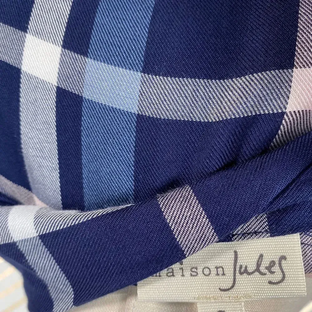 Maison Jules  Cold-Shoulder‎ Plaid Midi Shirt Dress - Image 13