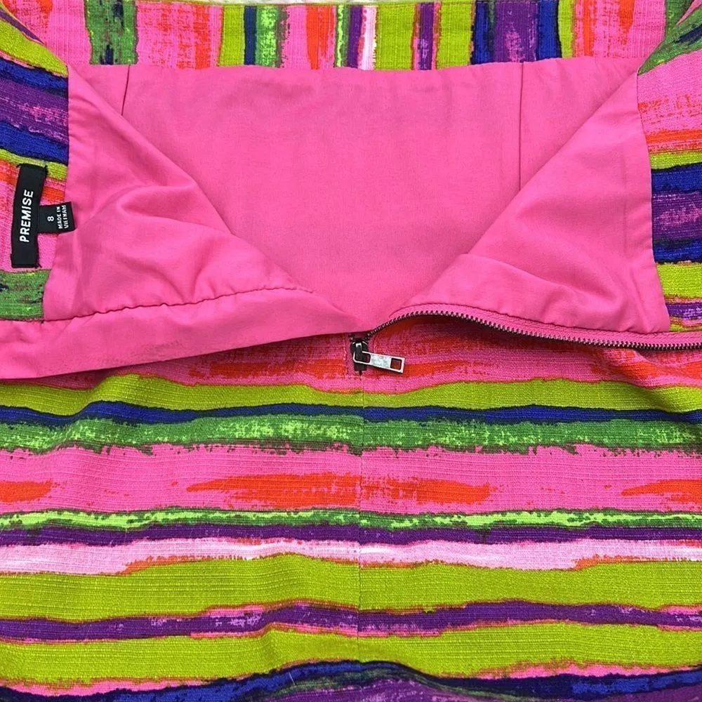 Premise size 8 bold bright color striped skirt - Image 3