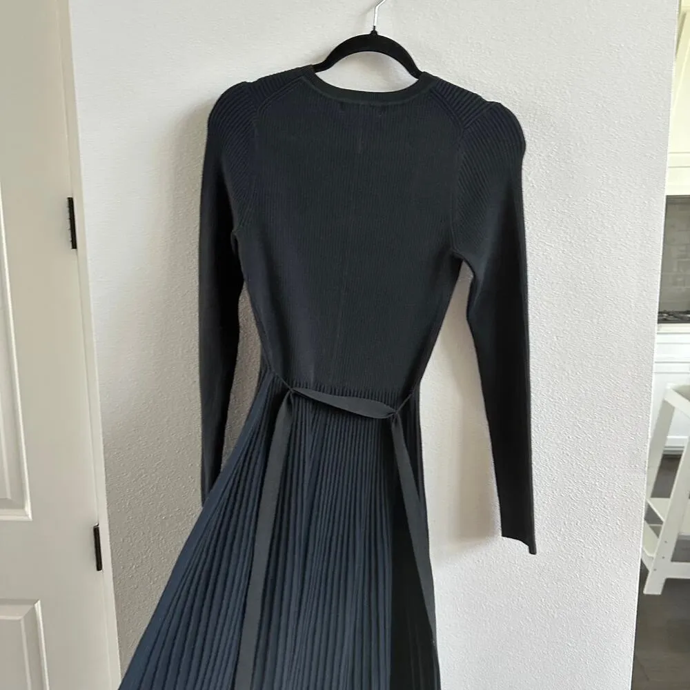 Boden Lola Knitted Midi Dress Navy, Black Plated New Size 6R - Image 2
