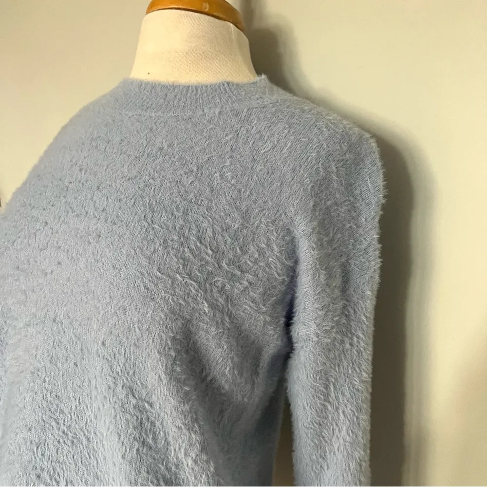 Treasure & Bond  Light Blue Fuzzy Pullover Crewneck Sweater Size S - Image 7
