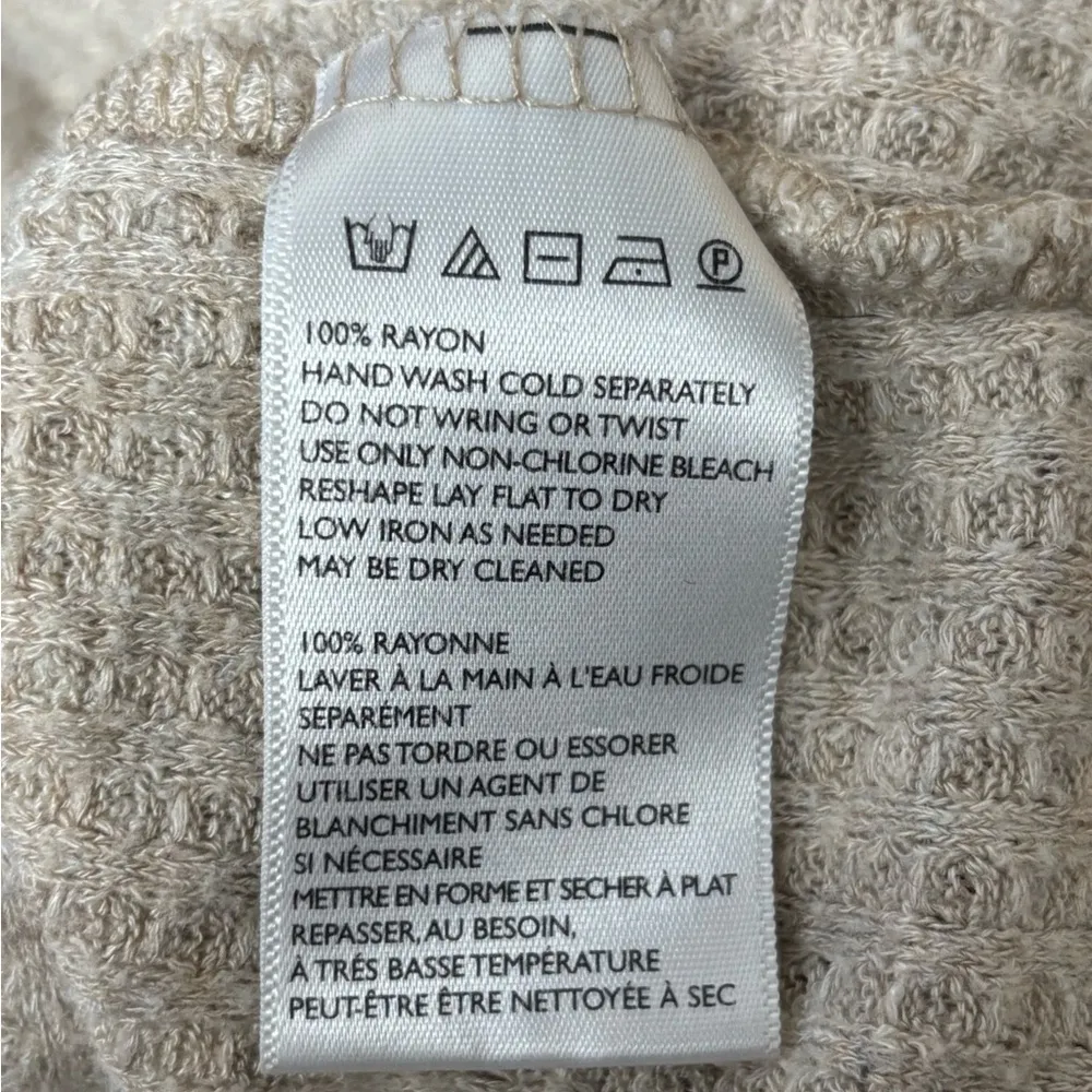 Urban outfitters Out from Under Slouchy Thermal Shirt Waffle beige Knit small - Image 14