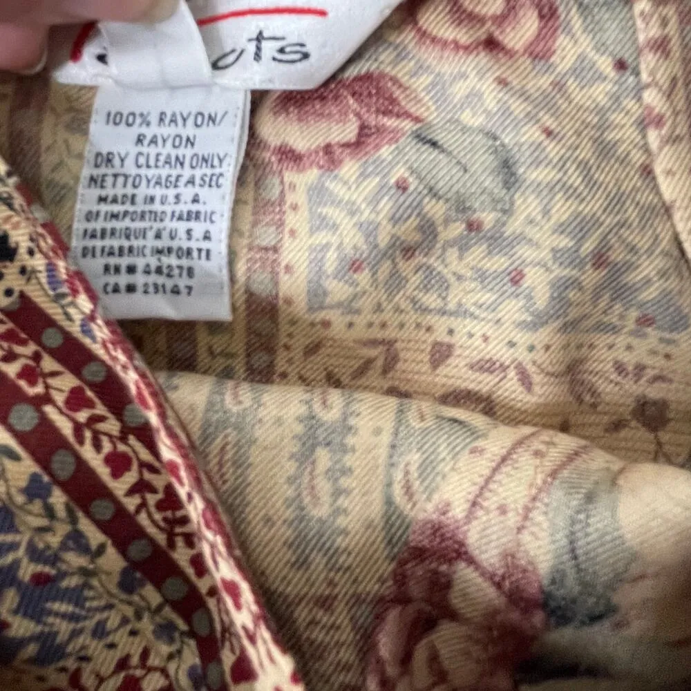 Talbots Vintage 90s Size 6 Small Rose Western Cottage Wrap Skirt - Image 7