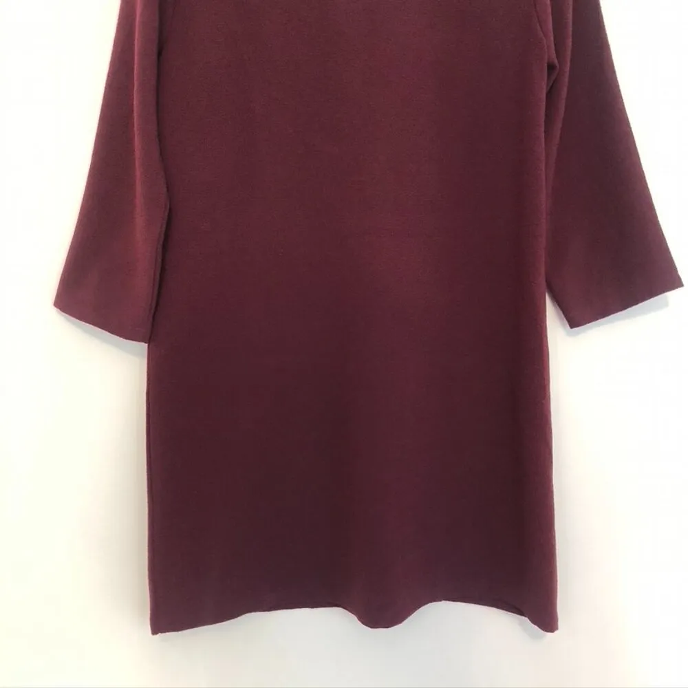 JACK BY BB DAKOTA Andra Dress Burgundy Maroon Red V-Neck 3/4 Sleeve Work Fall M - Image 14