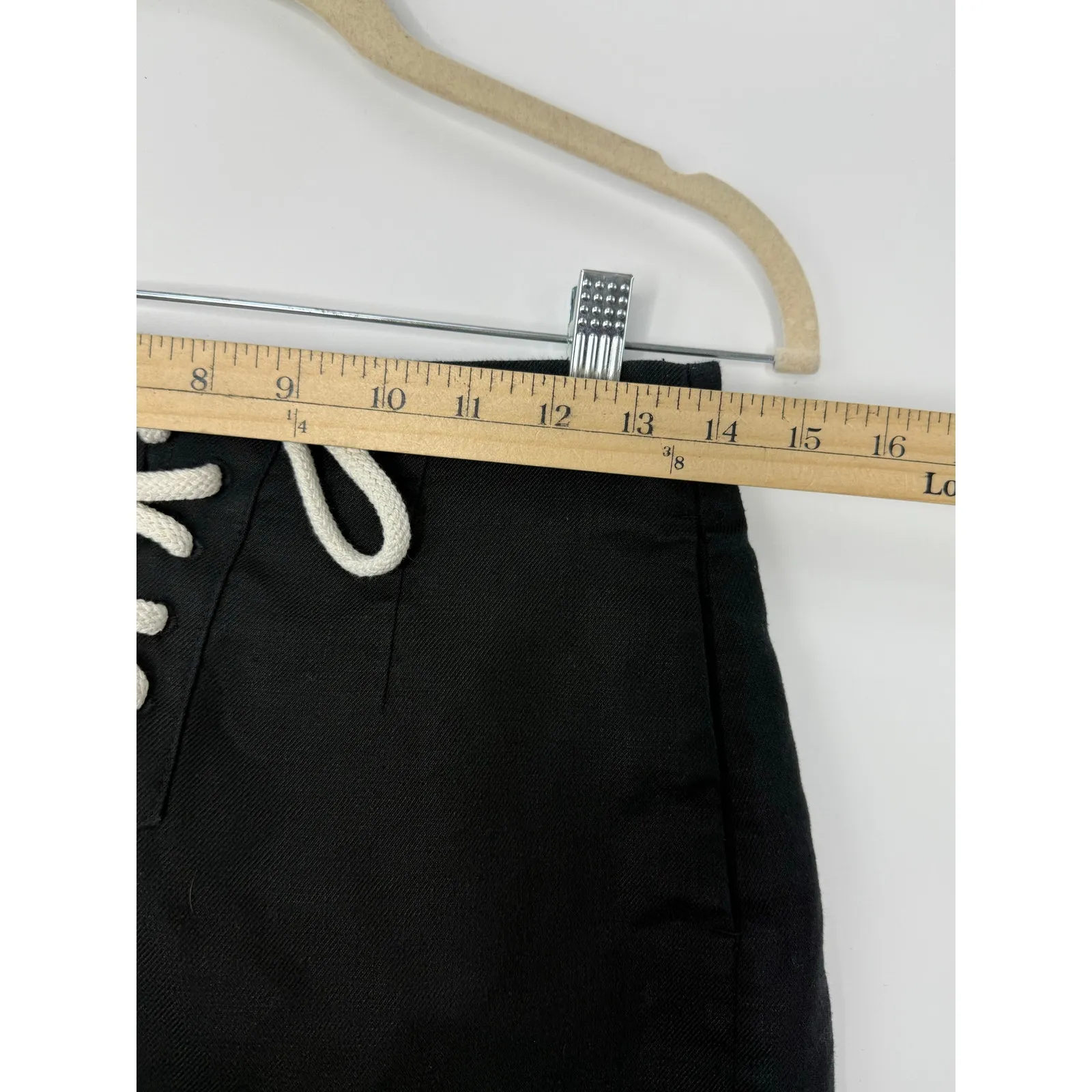 J.Crew Lace Up Linen Blend Shorts Black Nautical Size 4 Coastal Beach Resort - Image 6