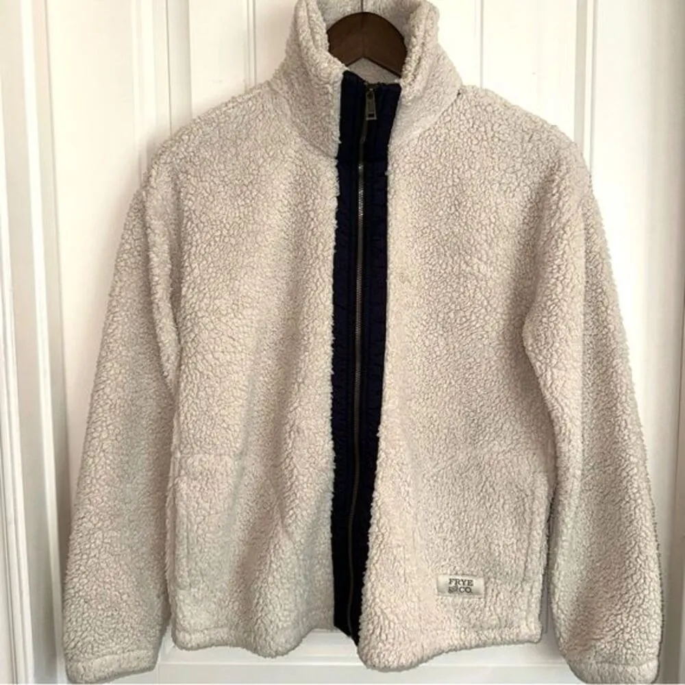 Frey and Co ivory fleece zippered jacket women XS - Image 2