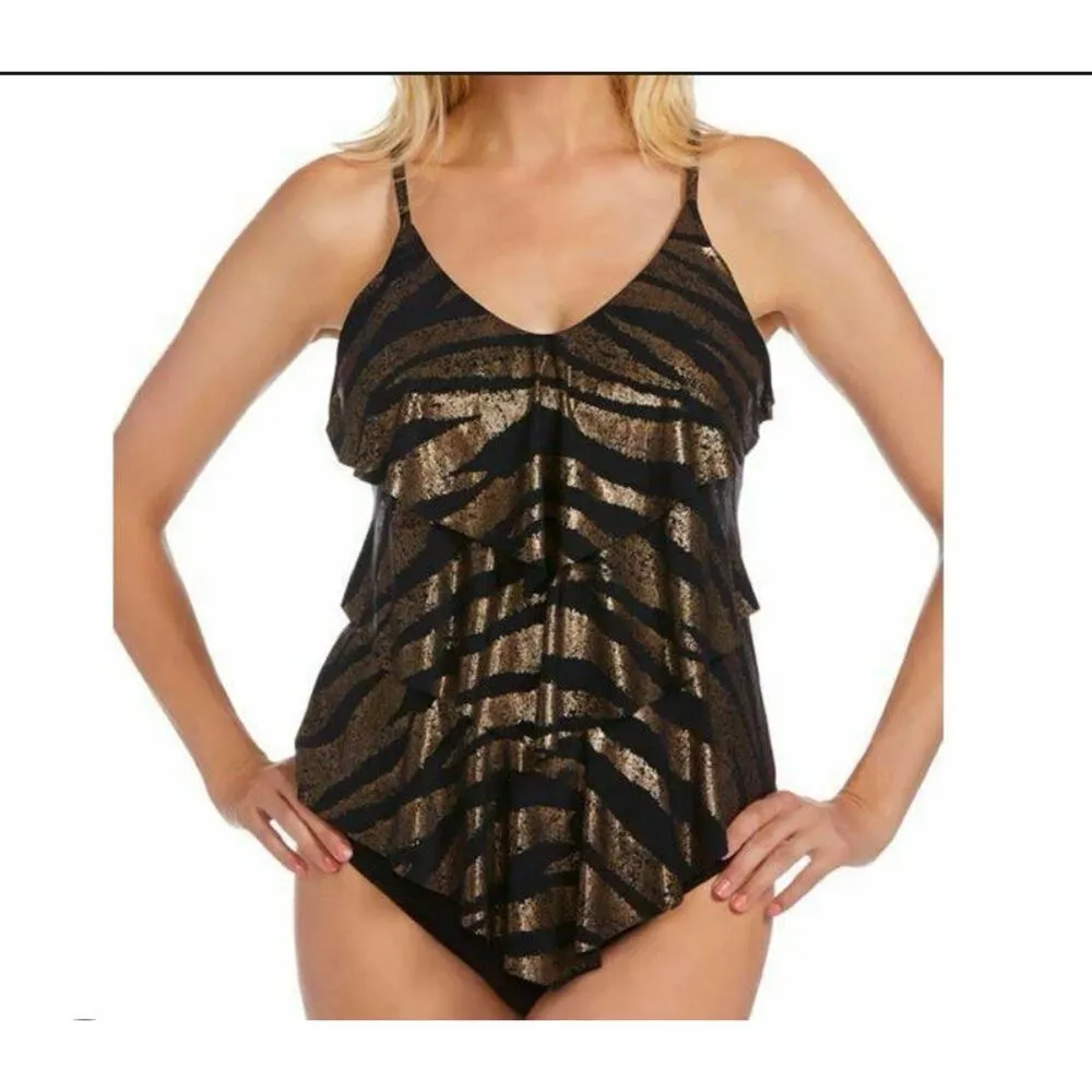 Not for sale MAGICSUIT Sz 12 SHINE ON RITA RUFFLE TANKINI SWIMSUIT TOP BLAC Black - Image 7