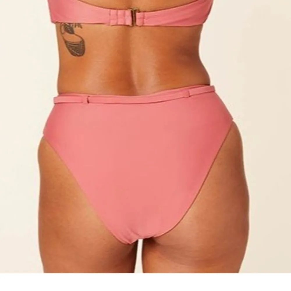 NWT Andie The Scala Riviera High Waisted Belted Bottom Swim L Rose Punch Pink - Image 5