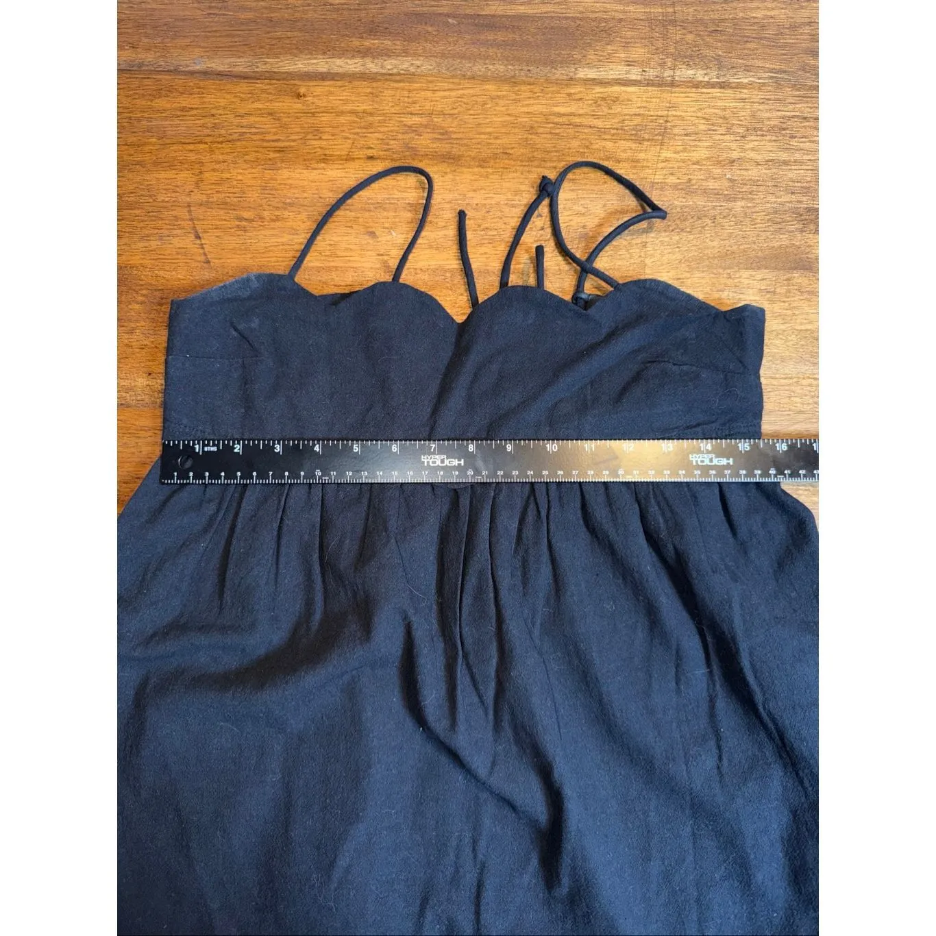 Free People Black Scalloped Edge Tie Back Tank Top - Image 6