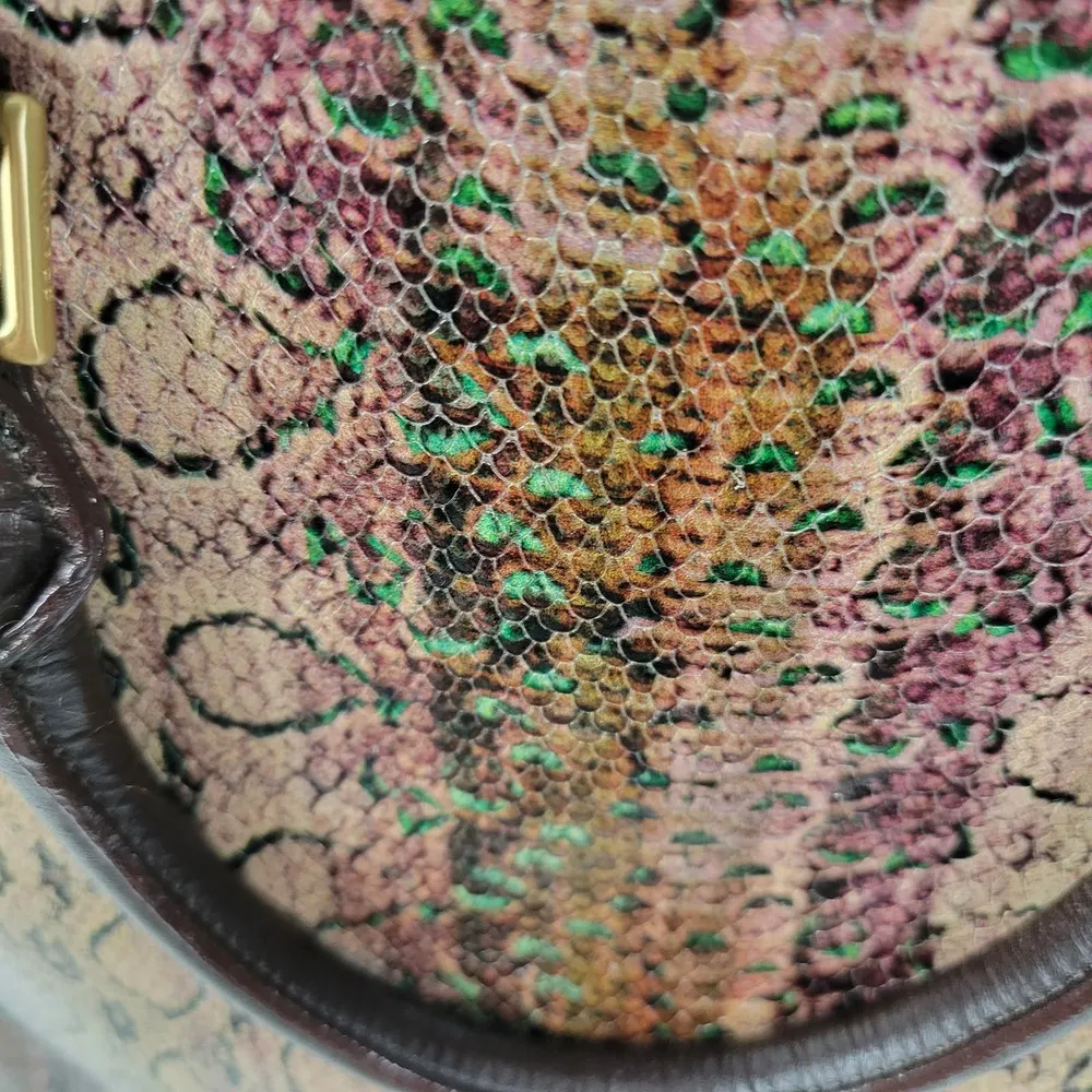 Brahmin Duxbury Women Shoulder Bag Brown Snakeskin Leather Satchel w/ Dust Cover - Image 6