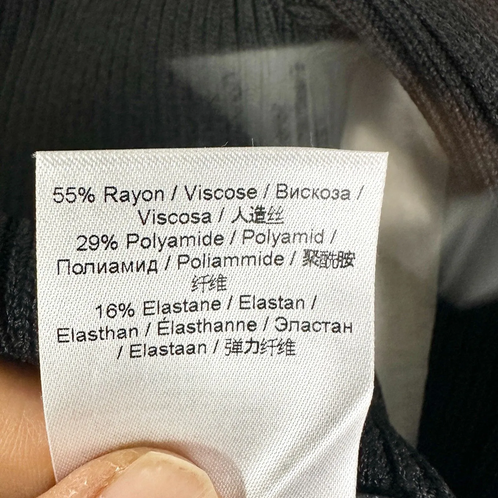 Ganni Melange Knit Cardigan Size XS Black Ribbed Minimalist Classic - Image 9