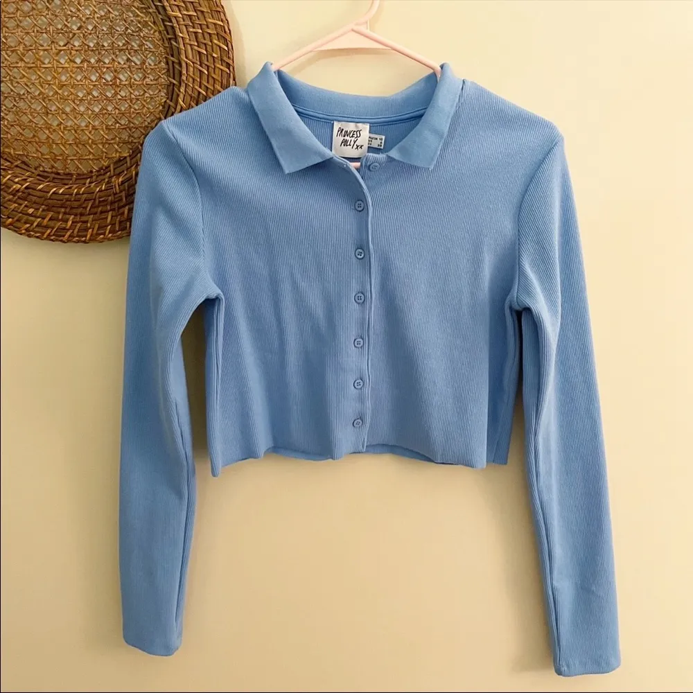 Princess Polly  Blue Downtown Top - Image 7