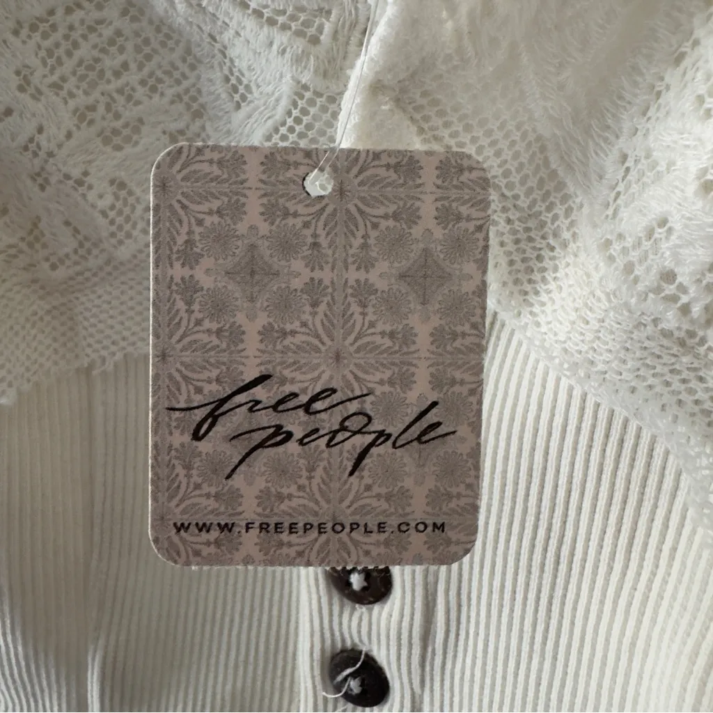 Have My Heart Tank Corset Top Cropped White Lace Button-Up Crop Spaghetti Strap - Image 9