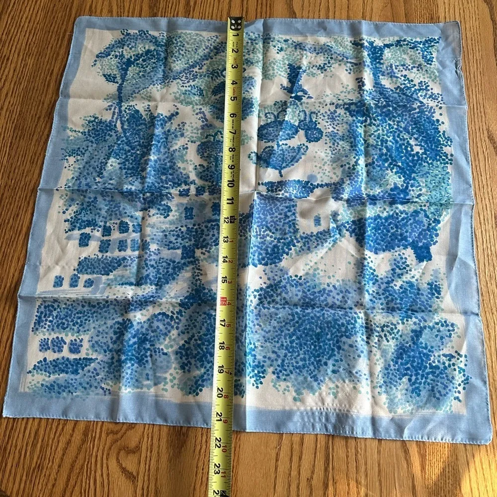 Vintage Square Scarf Blue Color Rare Design Rare Find - Image 4