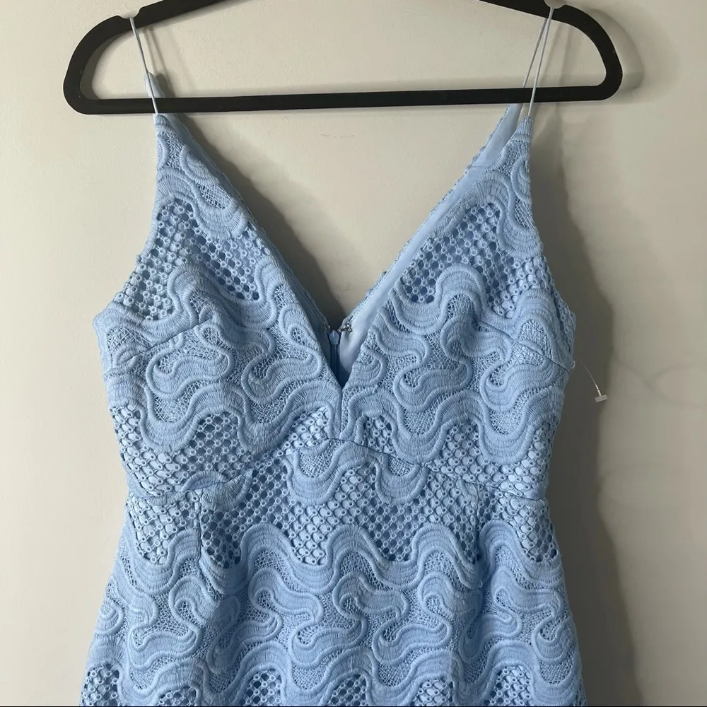 Nicholas blue guipure lace‎ scalloped party dress size 8 - Image 4