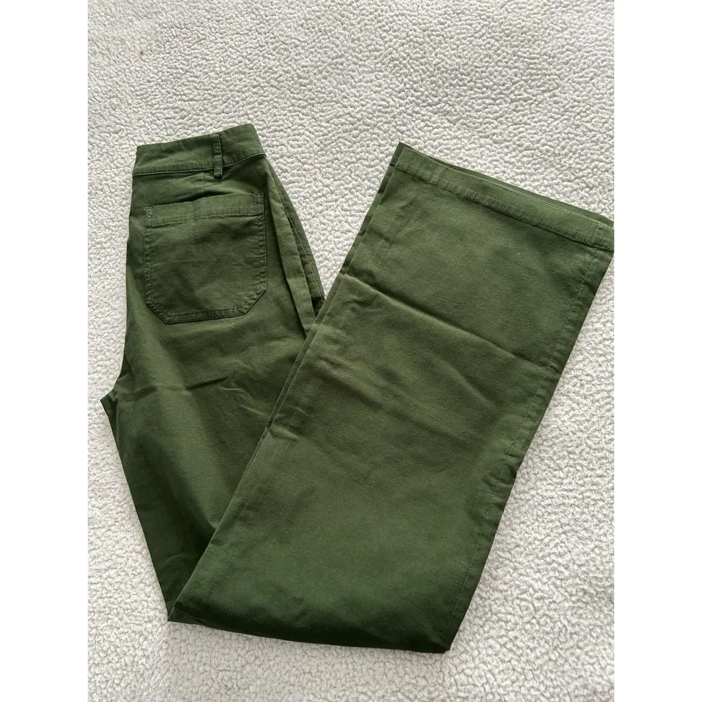 J.Crew $118 Lizzie High Rise Patch Pocket Wide Leg Pant Pine Green Size 24T - Image 12