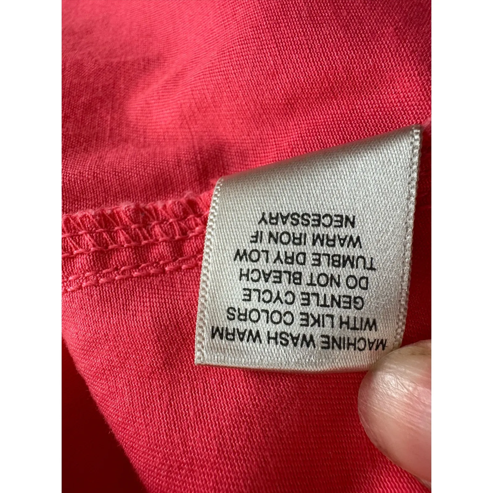 Christopher & Banks Pink Cotton Button Front Short Straight Skirt Pockets Sz 10 - Image 7