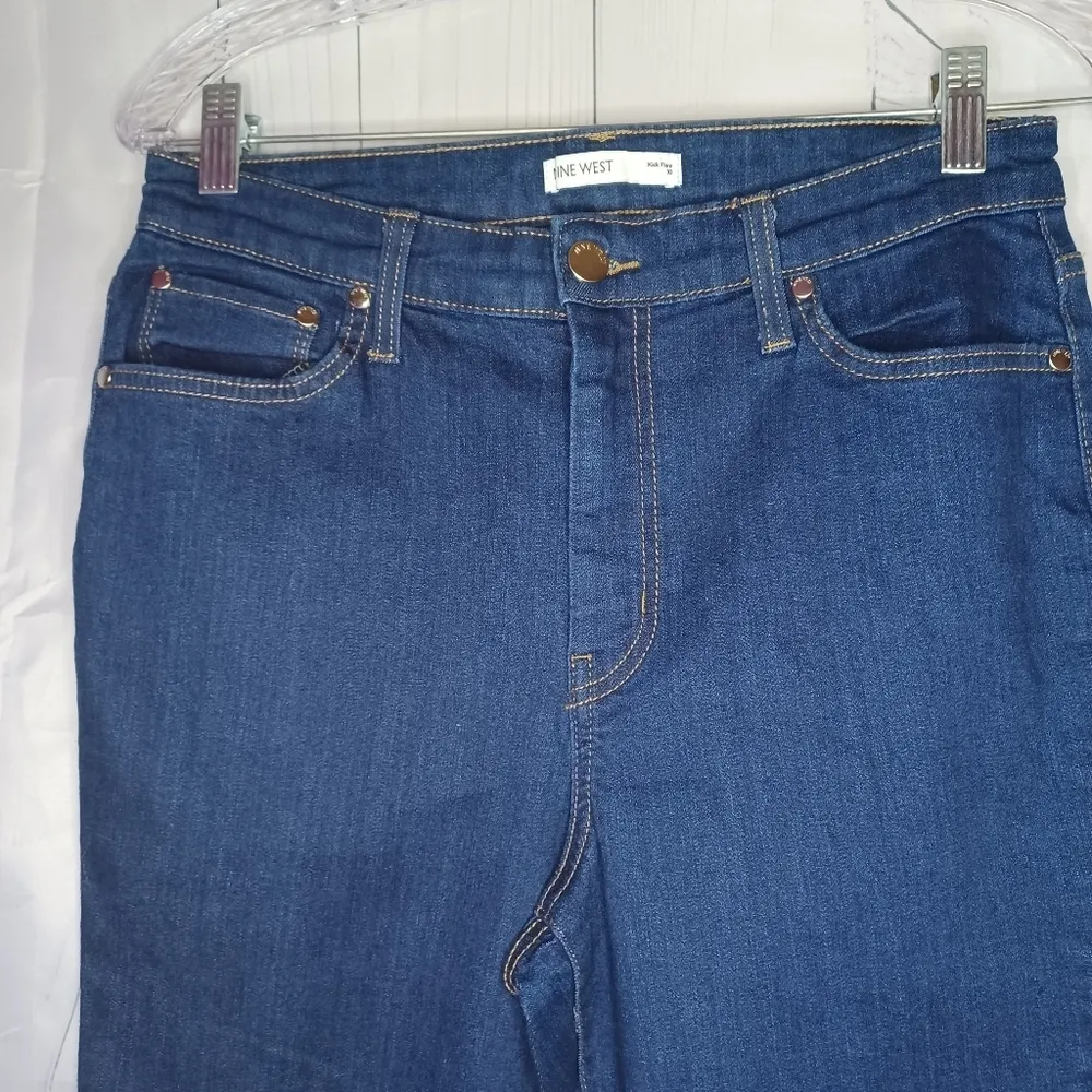 Nine West kick flare jeans with raw hem - Image 5