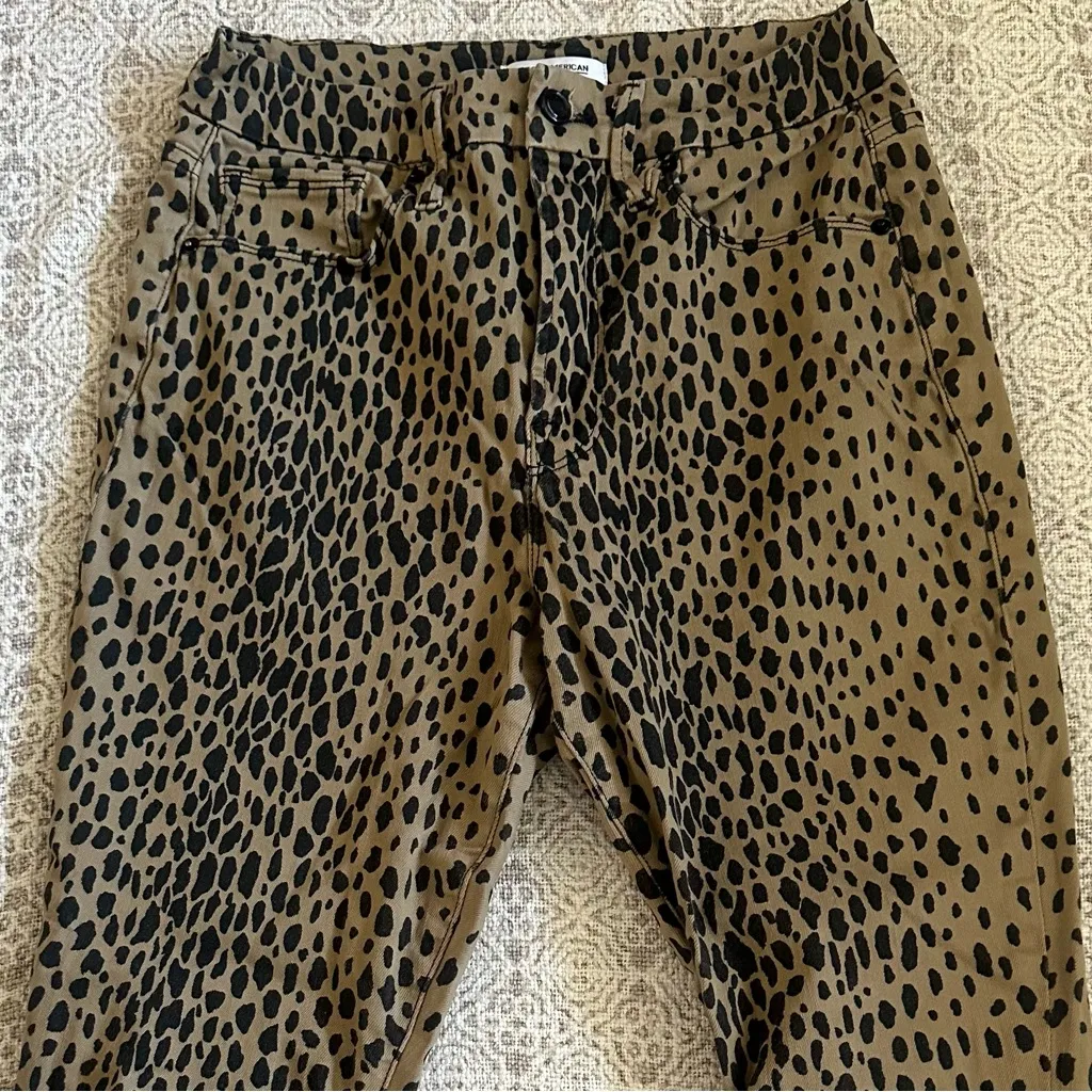 Good American Good Waist Leopard Print Jeans | 8/29 - Image 3