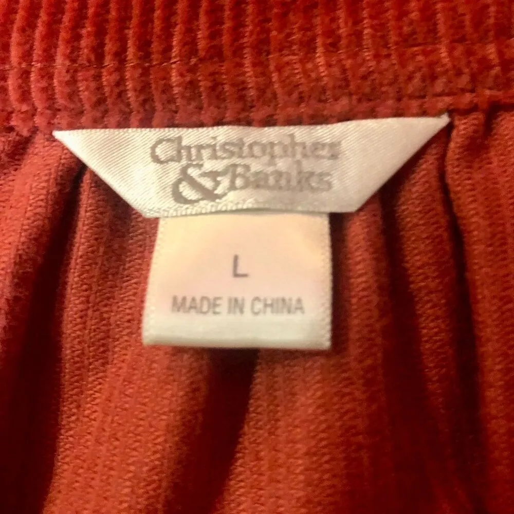 Christopher & Banks Christopher Banks Corduroy Jacket Womens L Used Short Sleeve One Button Unlined - Image 5