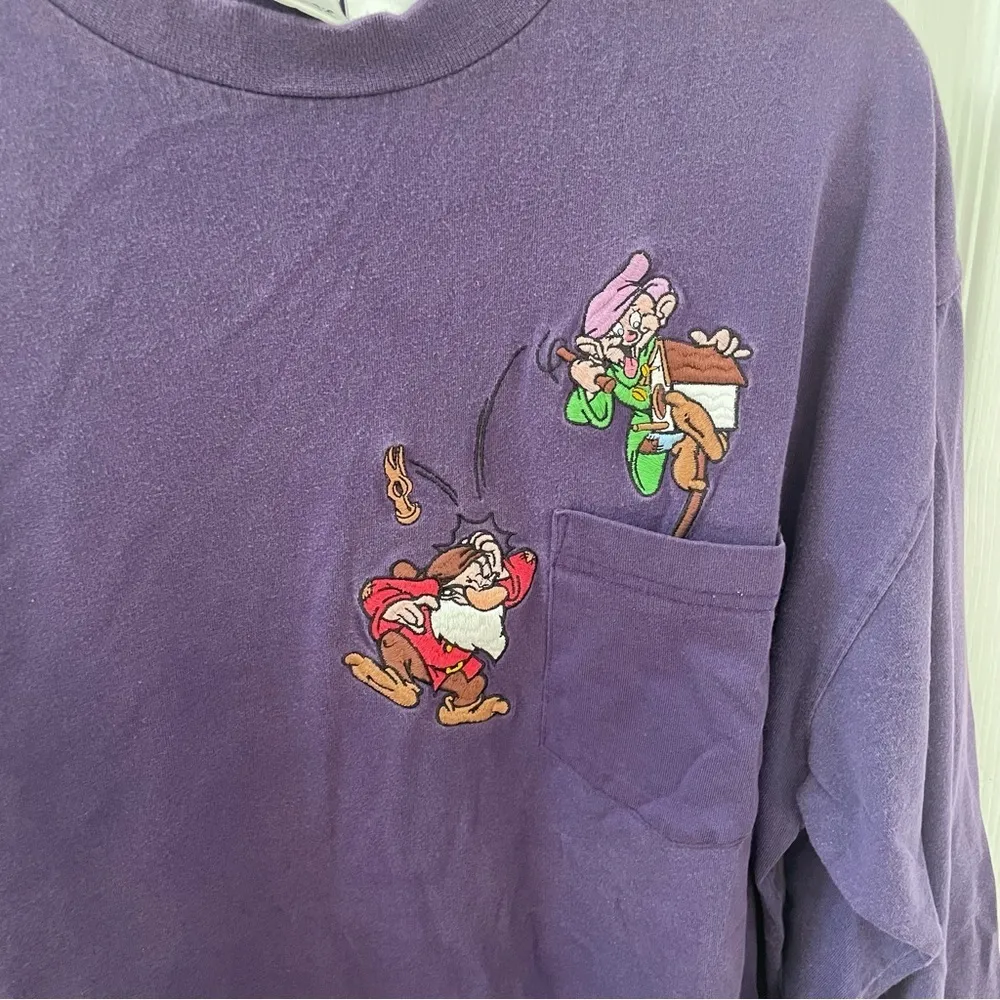 Vintage Disney Store Snow White and the Seven Dwarfs embroidered long sleeve - Image 2