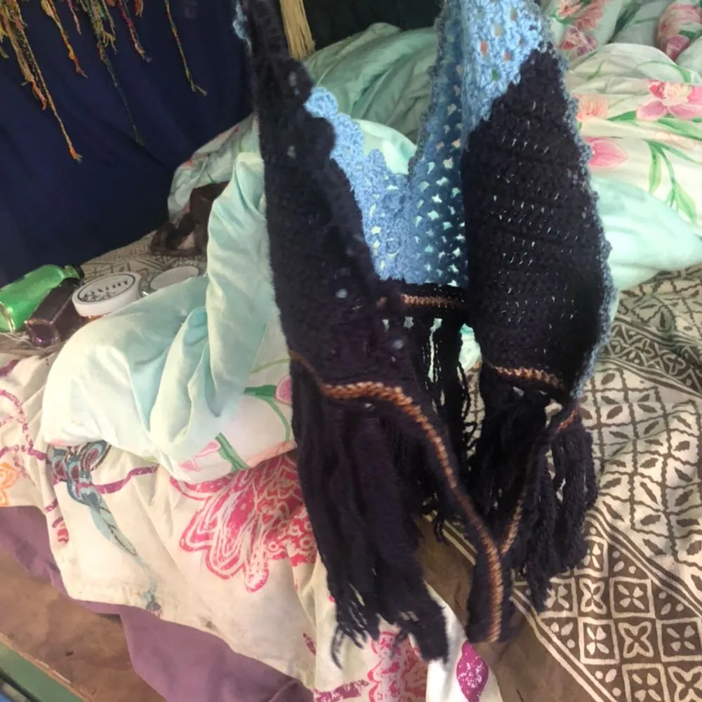 Handmade Crochet Top Blue Size M - Image 7
