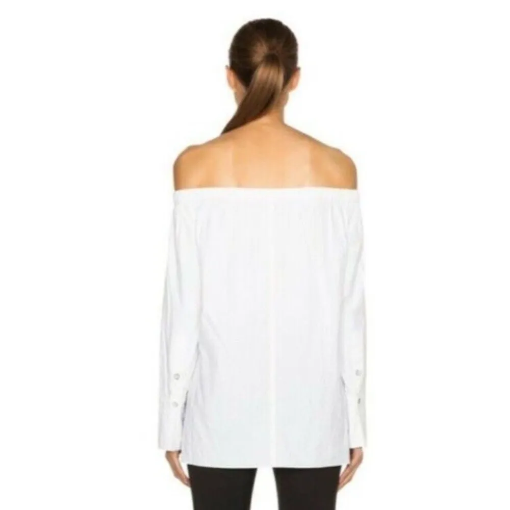 Rag & Bone Greta off shoulder Blouse Long Sleeve Top in White Women’s Size S - Image 4
