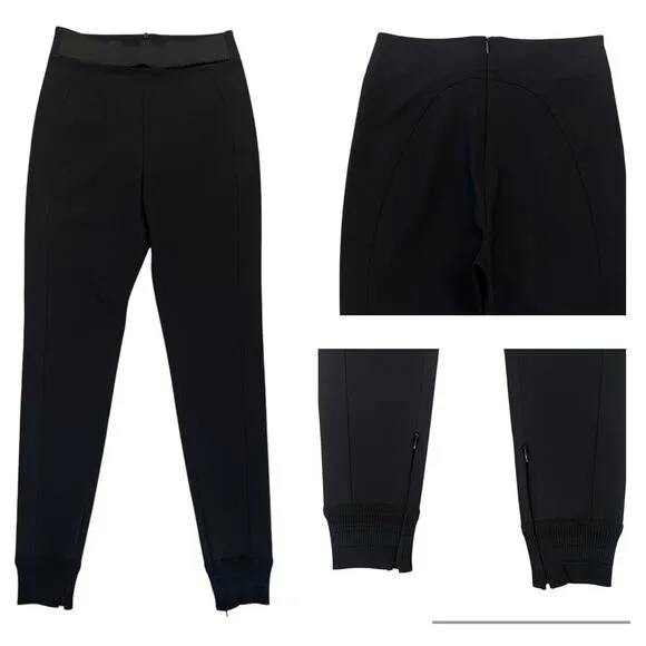 Stella McCartney Black Stretch Zip Cuff Panelled Ponte Pants IT 42 US 6-8 - Image 2