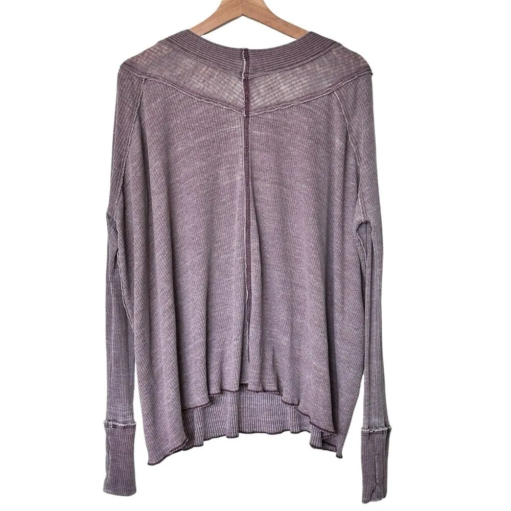 We The Free People Ocean View Purple Oversized Boho Sweater size S - Image 2