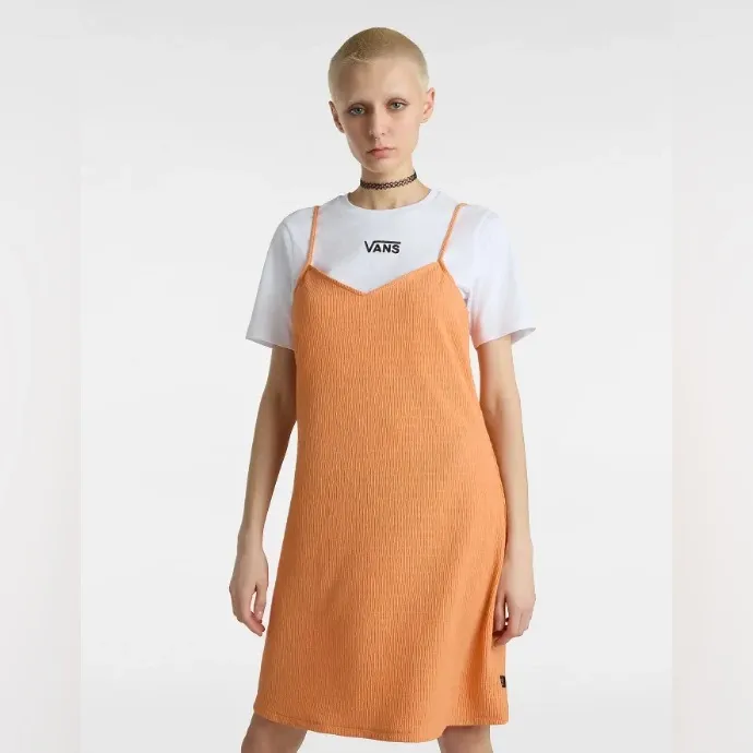 VANS BENTON CAMI WOMENS mini DRESS COPPER TAN oversized Small - Image 14