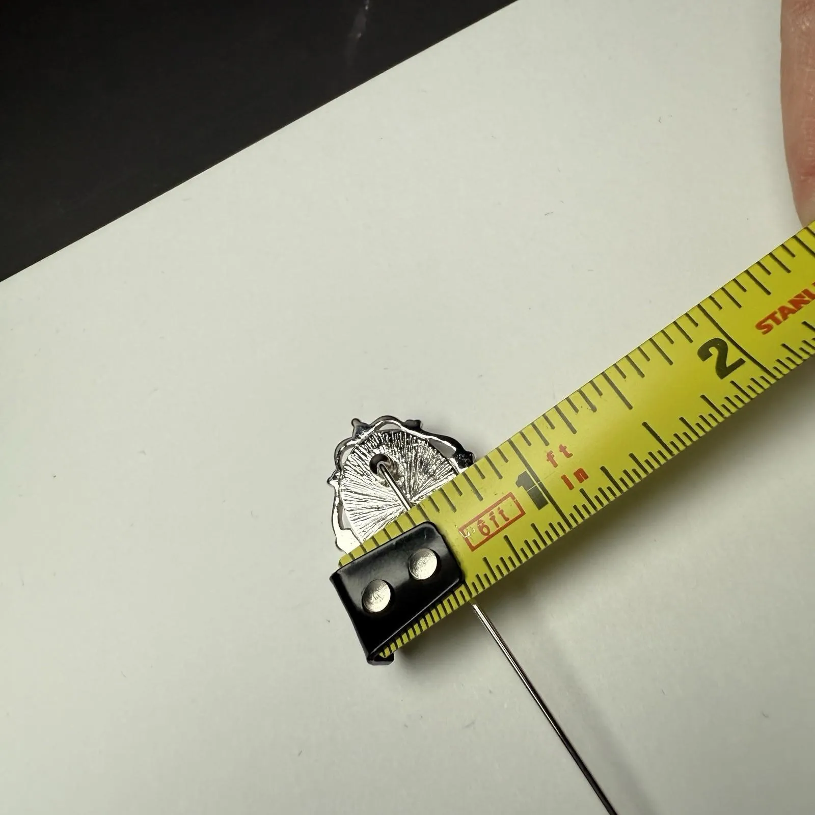 Signed Trifari Blue Cameo Face Of Lady Silver Tone Lapel Stick Pin - Image 7