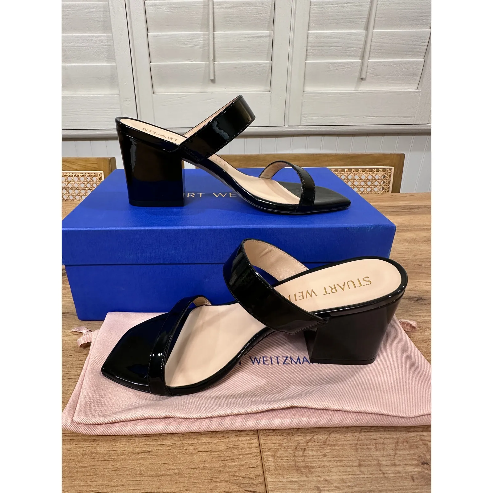 Stuart Weitzman Olive 75 Sandal Black Patent Leather Size 7 NIB Elegant Dressy - Image 8