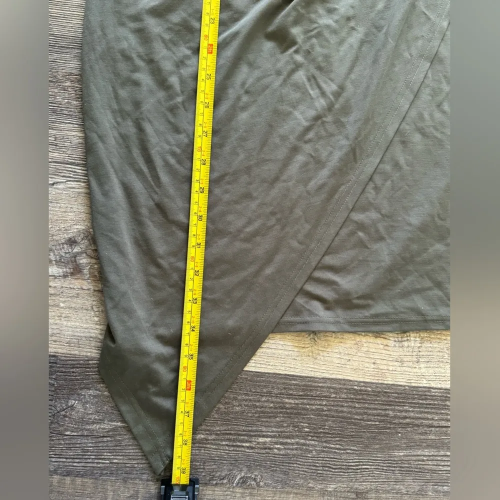 Pretty Garden Asymmetrical One Shoulder Olive Green Dress size XL Party cocktail - Image 5