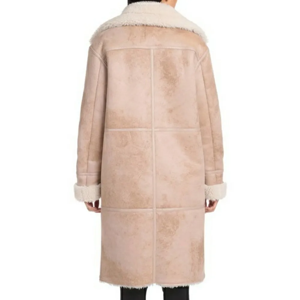 Asymmetrical Faux Shearling Coat - Image 10