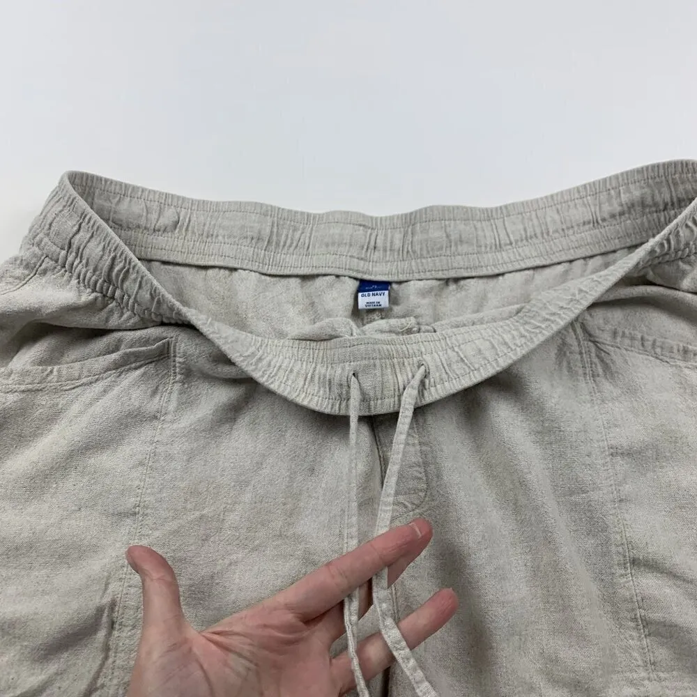 Old Navy Flax Linen Blend High Rise Pull On Shorts XL - Image 2